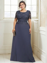 A-line Scoop Floor-Length Lace Chiffon Mother of the Bride Dress With Sequins